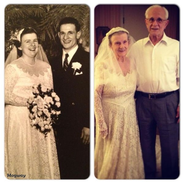 This bride wore her wedding dress 60 years later!