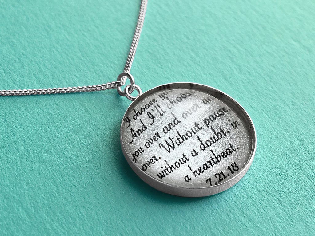 anniversary quote necklace
